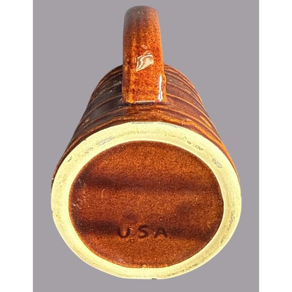 Marcrest Daisy Dot Brown Stoneware Creamer Syrup Pitcher Vintage USA 4" - Picture 6 of 6